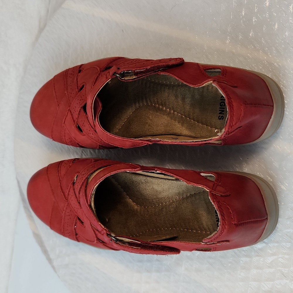 Earth Origins Rapid Teddy Leather Walking Loafer Cushioned Red Size 7 - Picture 8 of 12